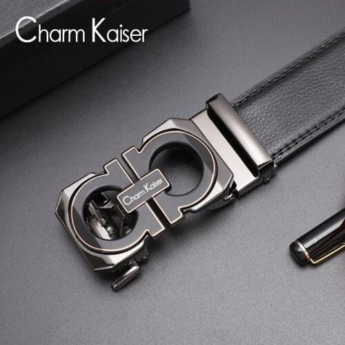 Mens leather belt leather young man leather belt in 2021 the new belt male tide male joker high-grade automatic buckle