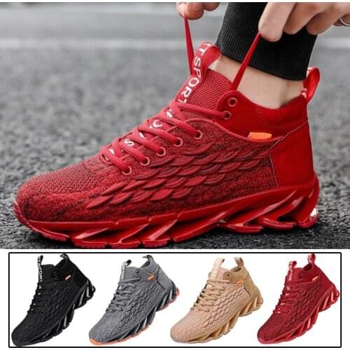 Men Springblade Running Sports Shoes Lace-up Fire Platform Sneakers Men Breathable Jogging Casual Shoes Big Size 39-46