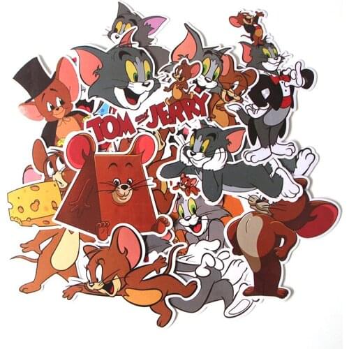 LX323 17PCS Cat Cartoon Personalized Cartoon Water Cup Laptop Suitcase Waterproof Decoration Graffiti Stickers