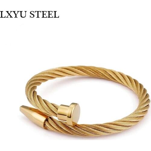 LXYUSTEEL Golden Bracelets