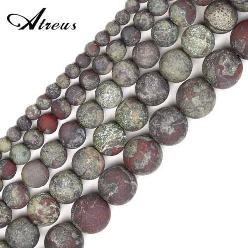 4-12mm Matte Natural Stone Round Beads Dragon Blood Stone Fashion Atreus New For Jewelry Making Suitable For Men Or Women