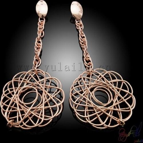 Yulaili rose gold colour copper earrings so romantic feelings for your lover in anniversary