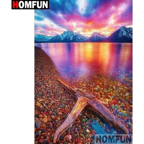 HOMFUN Full Square/Round Drill 5D DIY Diamond Painting "Sunset scenery" Embroidery Cross Stitch 3D Home Decor A10509