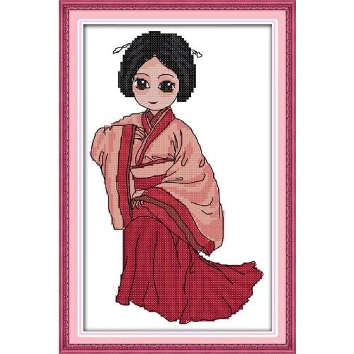 The Hanfu beauty (4) cross stitch kit People count 18ct 14ct 11ct print embroidery DIY handmade needlework craft tool decor