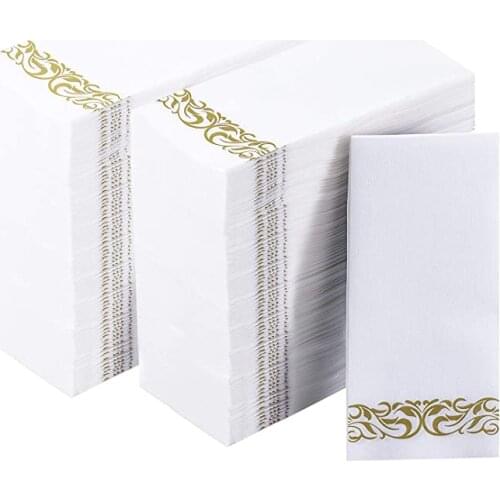 New 50Pcs/Lot Disposable Guest Towels Soft and Absorbent Linen-Feel Paper Hand Towels Durable Decorative Bathroom Hand Napkins