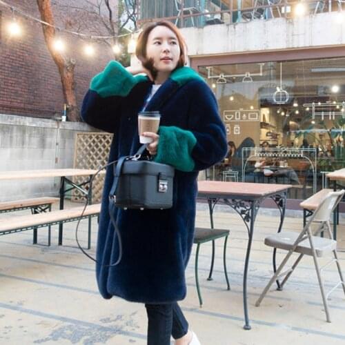 2020 Women Winter New Plus Size Warm Casual Faux Rabbit Fur Coat Hooded Female Fashion Long Soft Thick Parkas Outerwear ZY38