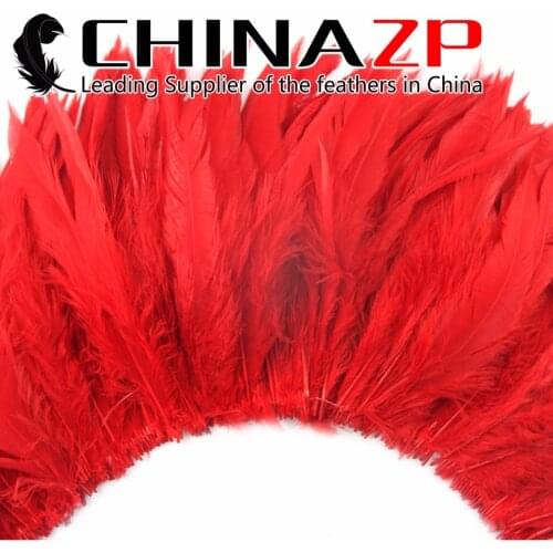 CHINAZP Factory Good Quality Bleached and Dyed Strung Rooster Schlappen Feathers 12 Colors Available