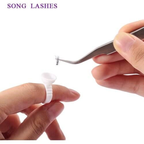 SONG LASHES 100pcs Tattoo Ink Rings Cups S/M/L Permanent Makeup Pigment Holder Eyebrow Eyelash Extension Glue Divider Container