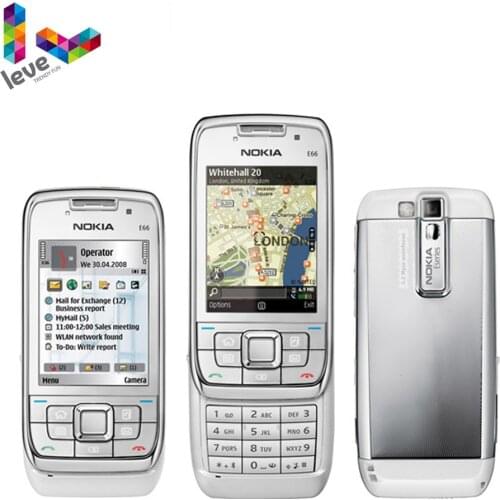 Used Unlocked Nokia E66 Slider Phone Original E66 GSM WIFI Bluetooth 3.15MP Camera 2G 3G Cell Phones Free Shipping