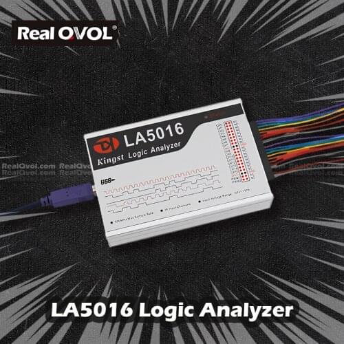 RealQvol LA5016 USB Logic Analyzer 500M max sample rate 16 channels, 10B samples,MCU,,FPGA debug tool,english software
