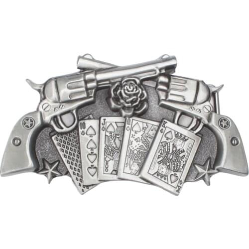 Revolver belt Buckle Playing card roses belt buckle waistband DIY Components for 3.8cm 4cm belt
