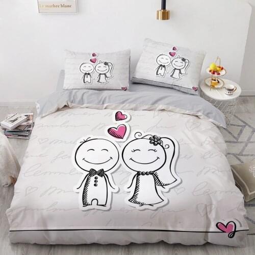 3D Luxury Bedding Set Duvet Cover Set Comforter Full King Queen Double Single Size Pink Cartoon Design Custom Bedclothes
