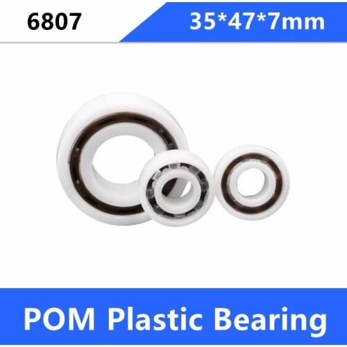 20/50pcs 6807 35*47*7mm POM bearing Pom Plastic Deep Groove Ball Bearing with Glass balls Nylon Cage deep groove 35×47×7mm