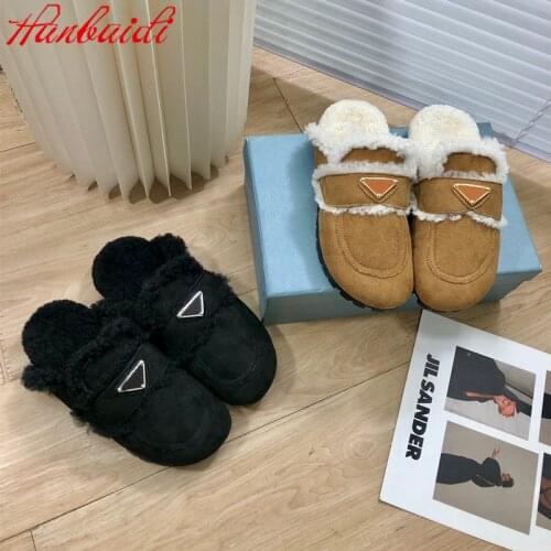 Winter Women House Slippers Fur Warm Casual Flats Slip-on Female Slides Cozy Home Furry Flip Flops Platform Designer Shoes 2022