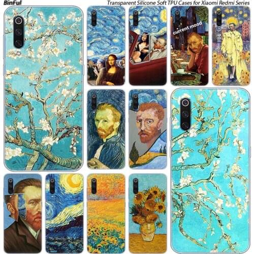 Van Gogh starry night Silicone Case For Xiaomi Pocophone F1 9T 9 9SE 8 A2 Lite A1 A2 Mix3 Redmi K20 7A Note 4 4X 5 6 7 Pro S2