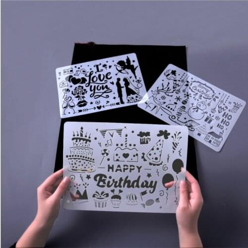 A4 29 * 21cm HolidayChristmas doodle DIY stencils wall painting scrapbook coloring photo album decorative paper card template