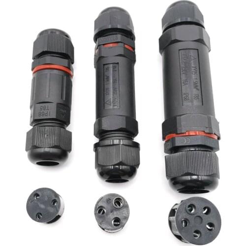 IP68 Waterproof Connector 3Pin 5Pin 250V 16a 6-12mm Electrical Terminal Adapter Wire Connector Screw Pin connector LED Light