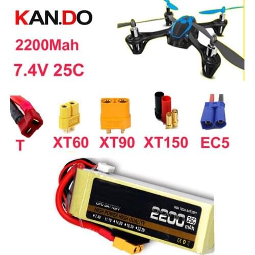 High rate LIPO battery 2s 25c 7.4v 2200mah aeromodeling aircraft li-poly battery 25C low resistance rechargeable fpv battery