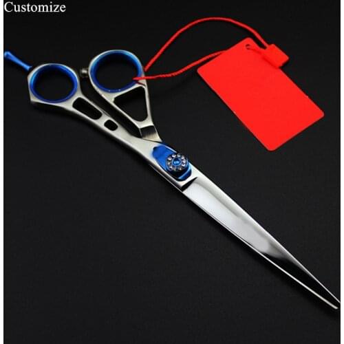 Customize logo japan 440c 7 inch Hollow Pet dog grooming hair scissors cutting barber pet grooming shears hairdressing scissors