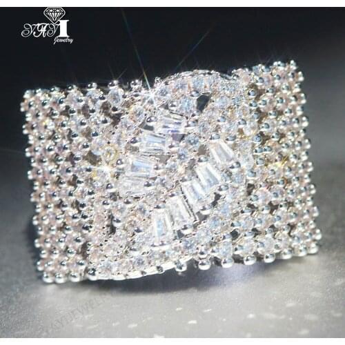 YaYI Jewelry Fashion Princess Cut Prong Setting White Cubic Zirconia Silver Color Engagement Wedding Party Leaves Gift Rings