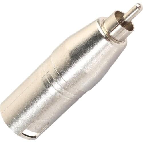 1x XLR 3Pin Male To RCA Male Cable Adapter Connector