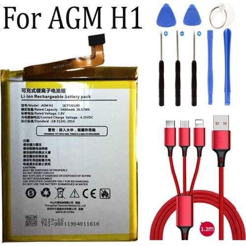 5400mah new battery for AGM H1 batteries battery+USB cable+toolkit