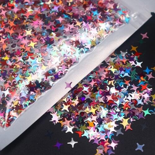 8g Sparkly Star Nail Sequins 4mm Paillettes Mixed Colors Nail Holographics Glitter 3D Flakes Slices Nail Art Slices Accessories