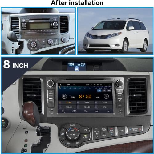 Car DVD Player GPS Navigation For Toyota Sienna 2010-2015 Car Audio Stereo Multimedia GPS Headunit HD Touchscreen Radio Tape