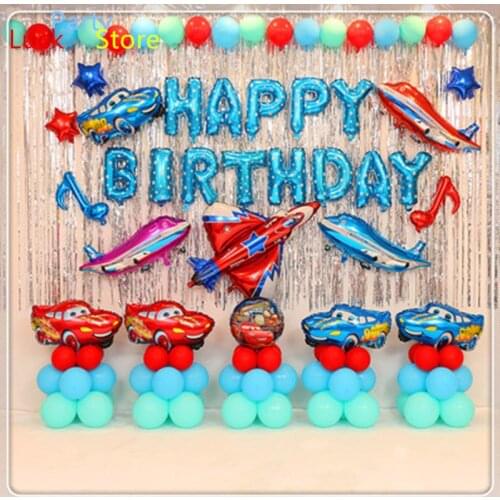 First Happy Birthday Rose Gold Balloon Banner My 1st 1 One Year Party Decorations Kids Baby Boy Girl Adult Garland Supplies Blue