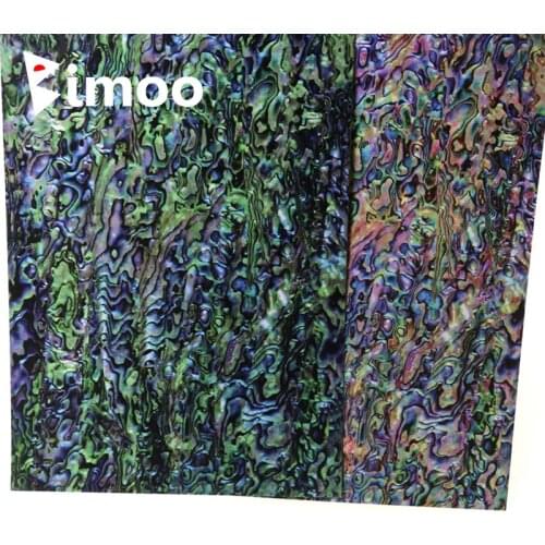 Bimoo 2PCS 0.2mm Green Paua Coated Abalone Shell Enhanced Adhesive Veneer Sheet for Lure/Jig/Fishing Rod Crafts Decorating