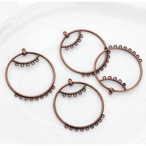 Zinc Alloy Big Circle Ring Charms Tassel Connectors Linker 10pcs/lot For DIY Handmade Earrings Jewelry Making Accessories