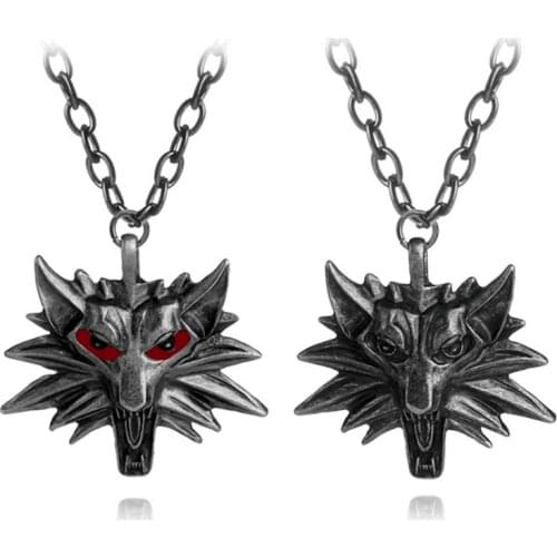 Brand Wizard-3 Medallion Pendant Necklace Wolf Head Necklace U Pick Color Halloween Necklace Pendants