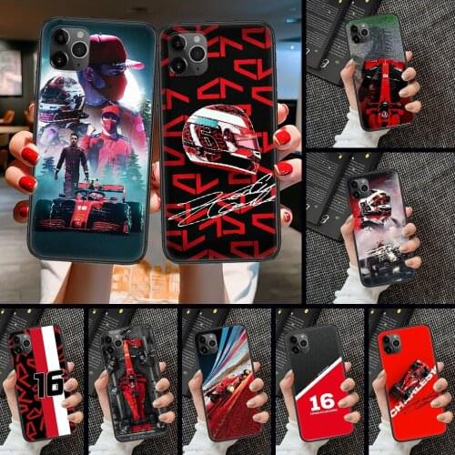 CHarles leclerc F1 16 Phone Case Cover Hull For iphone 5 5s se 2 6 6s 7 8 12 mini plus X XS XR 11 PRO MAX black pretty