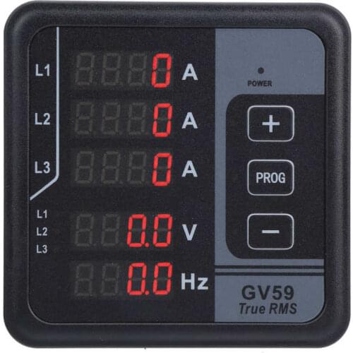 Digital Multi-Functional Meter GV59 Current and Voltage Gauge DC 165-265V Monitoring Instrument 3 Phase Meter