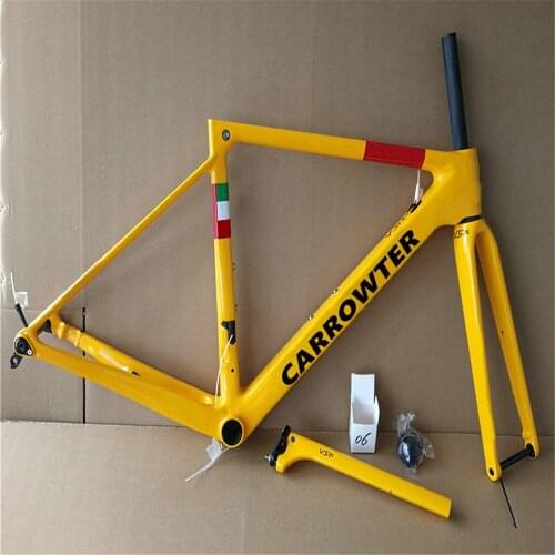 Yellow Carrowter V3Rs Disc Disk Carbon Road Bike Frame Bicycle Frameset 6 Colors Glossy Finish