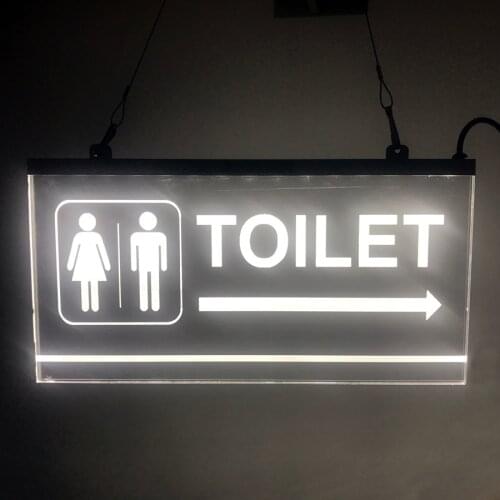 Electronic LED Lighted Signs For Business Displays Restroom And Customized Signs 30x15cm 4 color light Acrylic Thickness 0.6cm