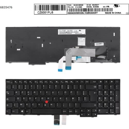 French AZERTY New Replacement Keyboard for Lenovo Thinkpad E550 E550C E555 E560 E565 E560C Laptop with Pointer