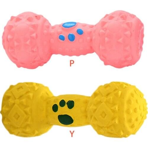 Dumbbell Dog Toy Vinyl Bite Resistant Dumbell Squeaky Toy Dog Interactive Toy Training Toys Accessories