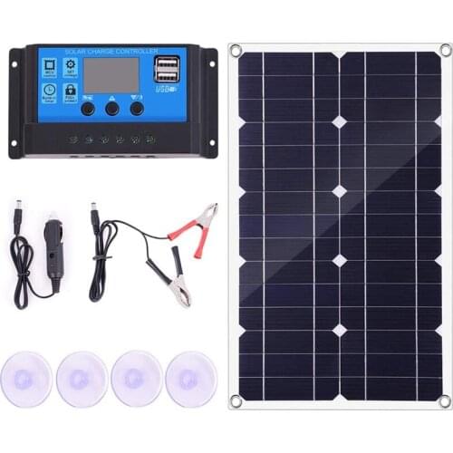 Hot 100W Solar Panel Kit 12V Battery Charger Controller for Caravan & Boat & Dual USB Solar Panel 10A Solar Controller