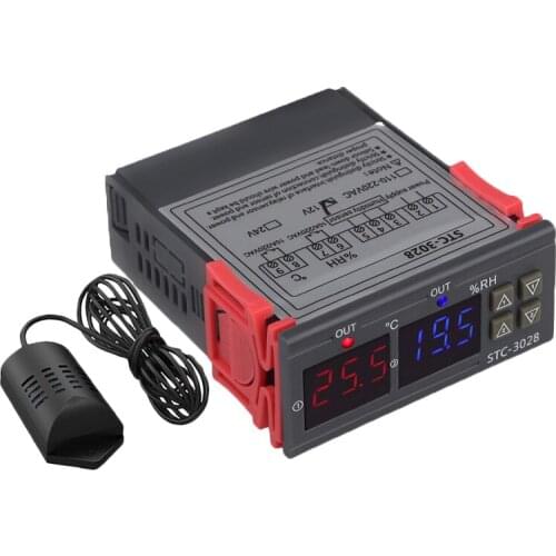 Hot SV-Stc-3028 Digital Temperature Humidity Meter 110-220V 10A Thermostat Dual Display Thermometer Hygrometer Controller Adjust
