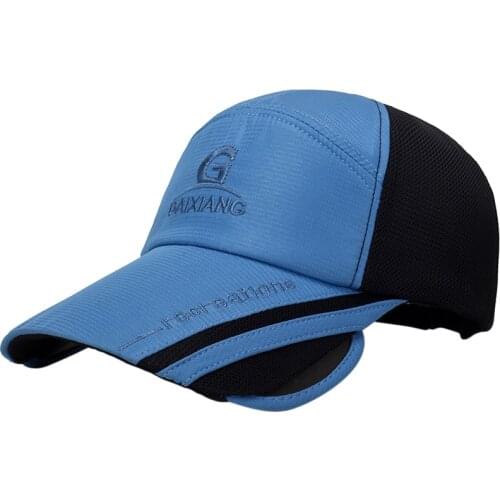 Sunshade Cap Wide Retractable Brim Cotton Breathable Mesh Sun Hat Outdoor Fishing Camping Travel Beach New Summer