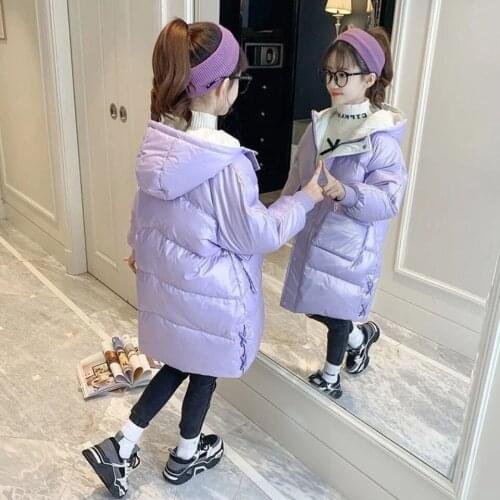 Newest Girls Winter Coat Warm Down Cotton Outerwear Hooded Waterproof Windproof Parkas Casual Cute Girls Clothes 10 12 Year