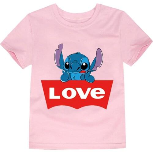 New Cotton Children Clothes Stitch T-shirts Cute Kids T Shirt Tee for Boys Girls Short Sleeve T-Shirt Tee Tops Toddler Infant