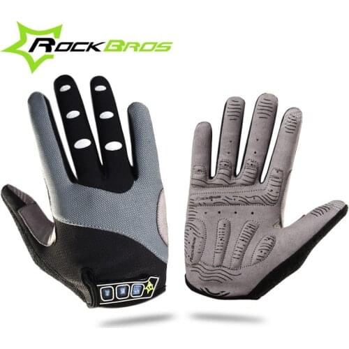 RockBros Womens Mens Non-Slip Full Finger Gloves Luvas Breathable Winter Sports Wear Bike Bicycle Cycling Gel Pad Gloves