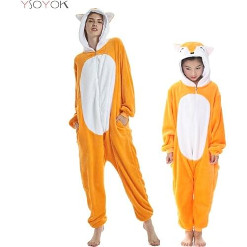 Boys Girls Pajamas Sets Kigurumi Unicorn Pajamas For Women Onesies Adults Animal Fox Tiger Panda Sleepwear Cosplay Pyjamas Kids