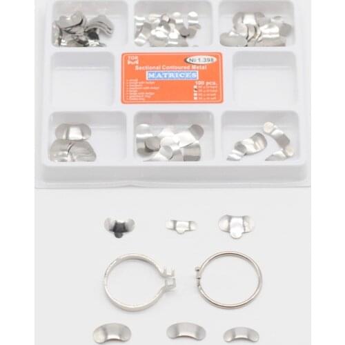 Full Kit Dental Matrix Sectional Contoured Metal Matrices No.1.398 For Dentistry Equipment