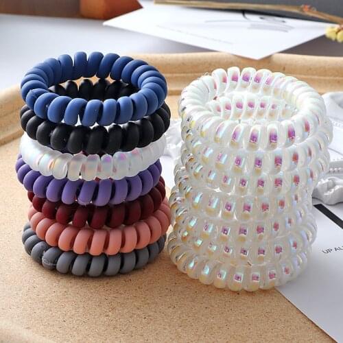 Nylon Spiral Hair Bands Girls Telephone Wire Hair ring Hair Accessories Transparent Fashion Elastic Hair Bands Women Headband