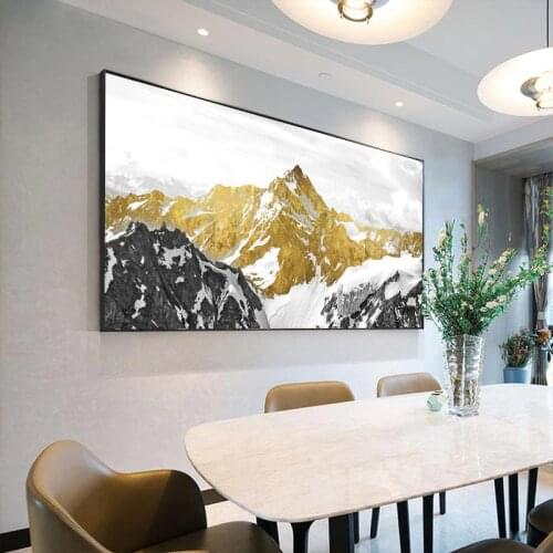 Hand painted living room decoration painting Jucai Jinshan sofa wall background horizontal painting office hand painted murals