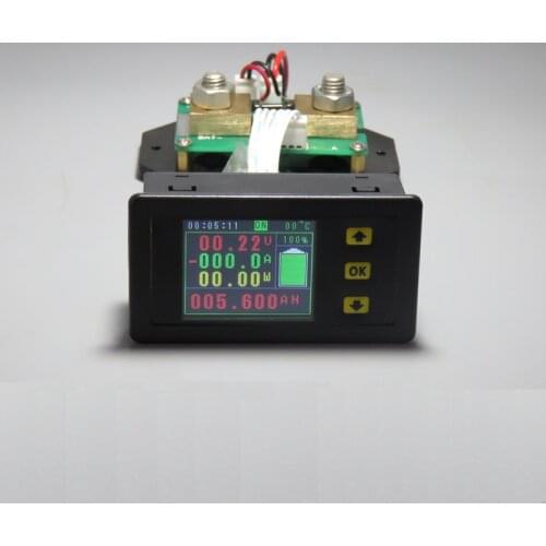 Colorful lcd display Battery Coulomb counter DC voltage , ampere, watt,capacity,energy W AH meter 78*42*26mm multifunction meter