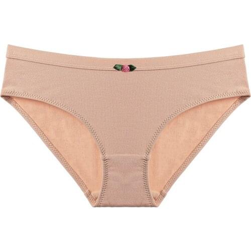 Sexy Low Rise Girls Briefs Simple Bow Cotton Breathable Hip Up Womens Panties